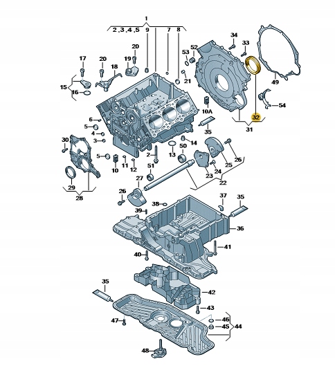 Originální těsnící kroužek hřídele Vw Audi
