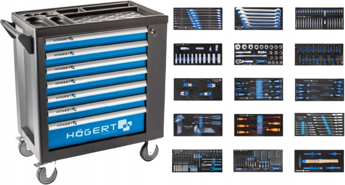 HOGERT HT7G092 тележка инструментальный шкаф 354 шт