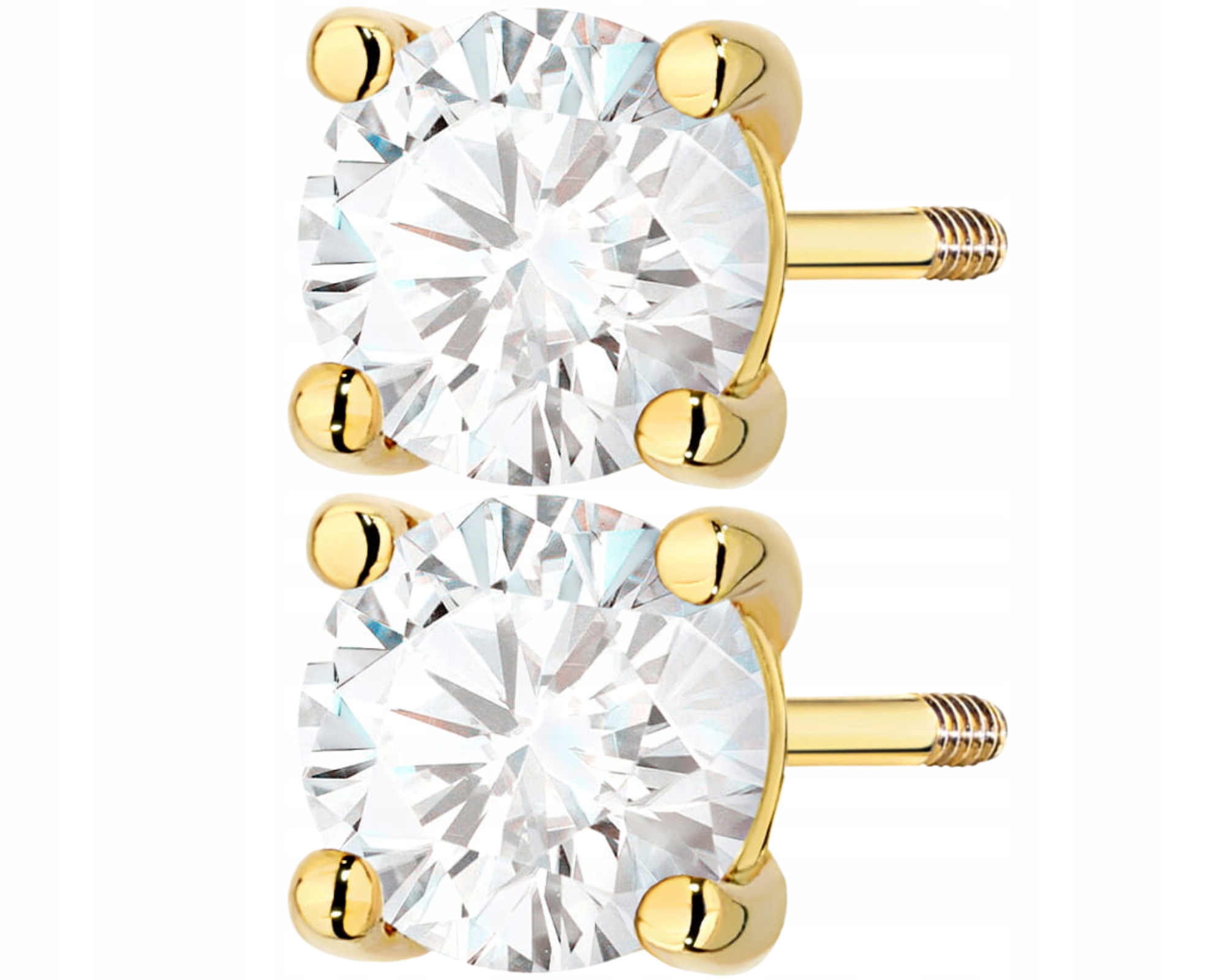 Zlaté Náušnice S Diamanty, Šroubovací Pízátek, Zlato 585, Jako Gravírování Dárek