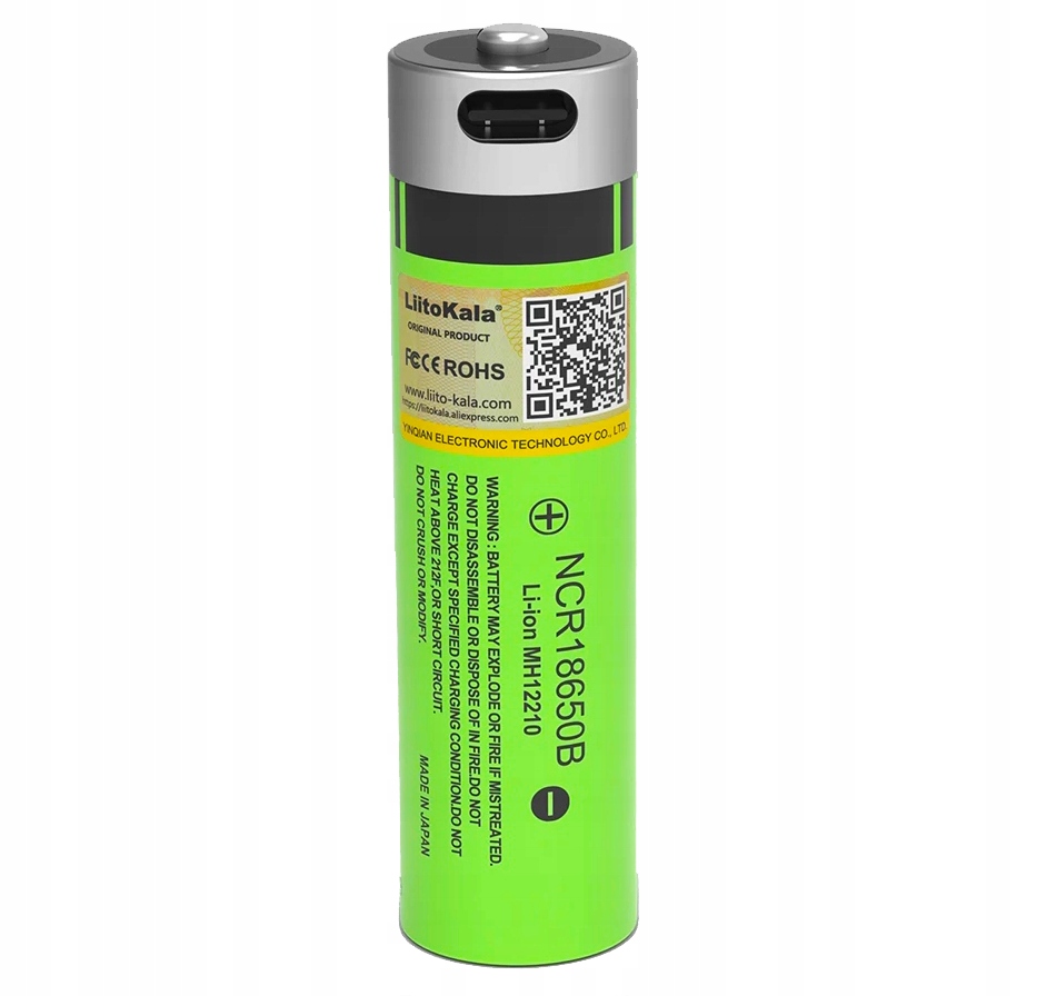 Akumulator 18650 Liitokala 3400 mAh USB-C 3,7 V – Wygodne ładowanie przez USB-C