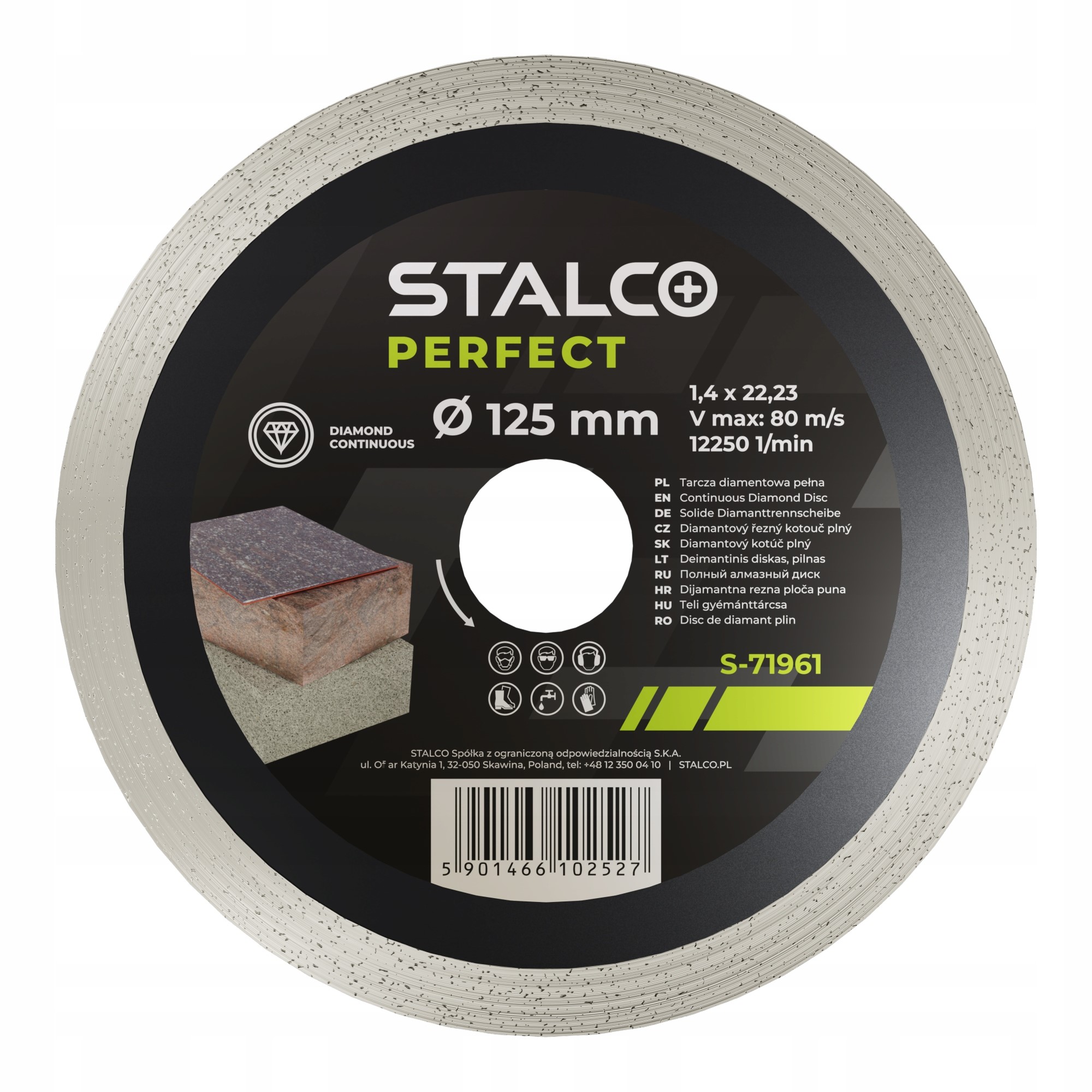Diamantový Kotouč Na Keramiku Stalco Perfect Plný 230 MM x 2,0 MM