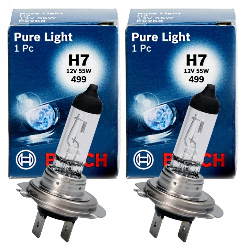 2X Mocna Żarówka H7 Bosch Pure Light 12V 55W Zestaw 2 Sztuki