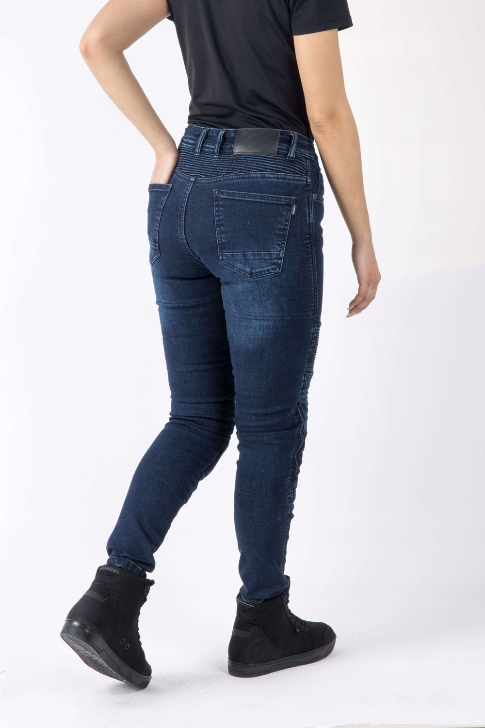 OZONE DAMSKIE SPODNIE JEANSY MOTOCYKLOWE AGNESS II LADY SHORT BLUE 36/28 Kolor niebieski