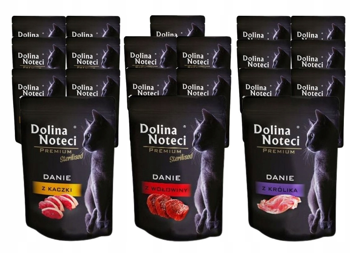 Mokré krmivo pro kočky Dolina Noteci Premium Jídlo MIX 3 příchutí 20x85 g