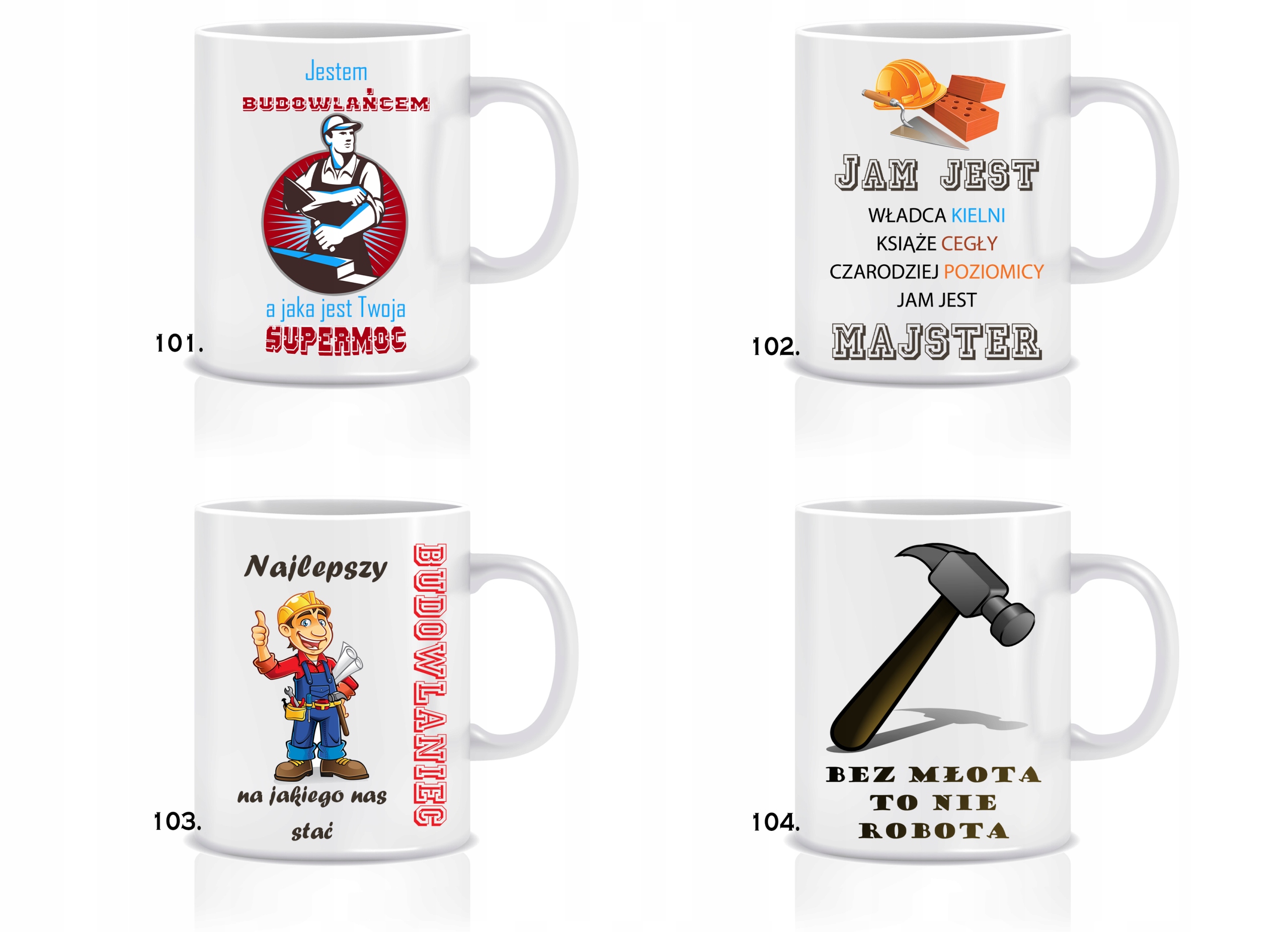 Kubek BUDOWLANIEC prezent 330 ml RÓŻNE WZORY Marka inna