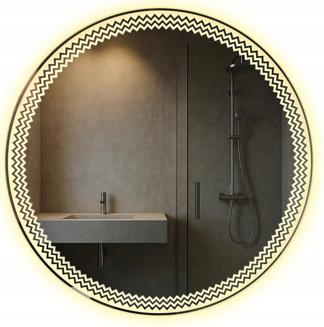 Kúpeľňové Zrkadlo Led 80 CM Okrúhle S Led Podsvietením