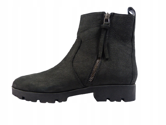 grafitové matné kožené zateplené dámské kotníkové boty, dámské polobotky J.w 37