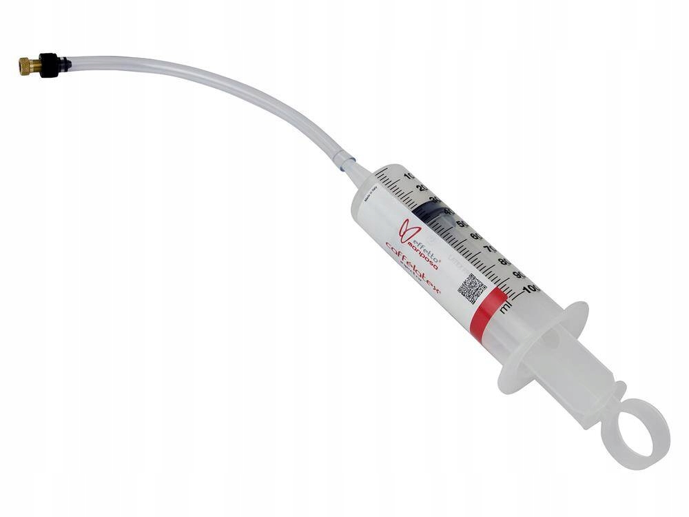 Strzykawka z przewodem do aplikacji mleczka uszczelniającego