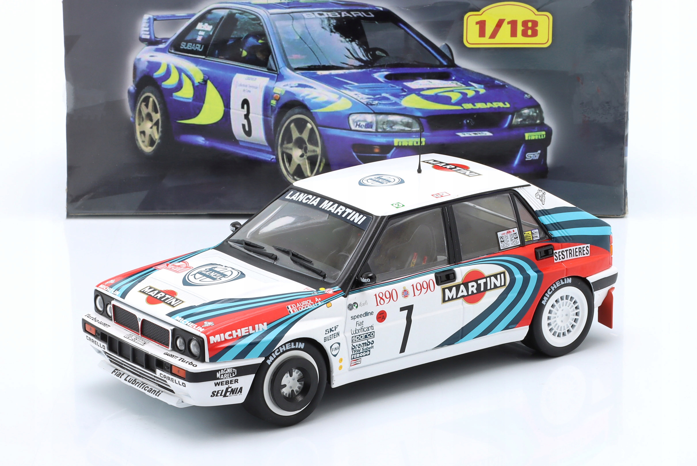 Hachette Lancia Delta Integrale 16V#7 D.Auriol Winner Monte Carlo 1990 1:18