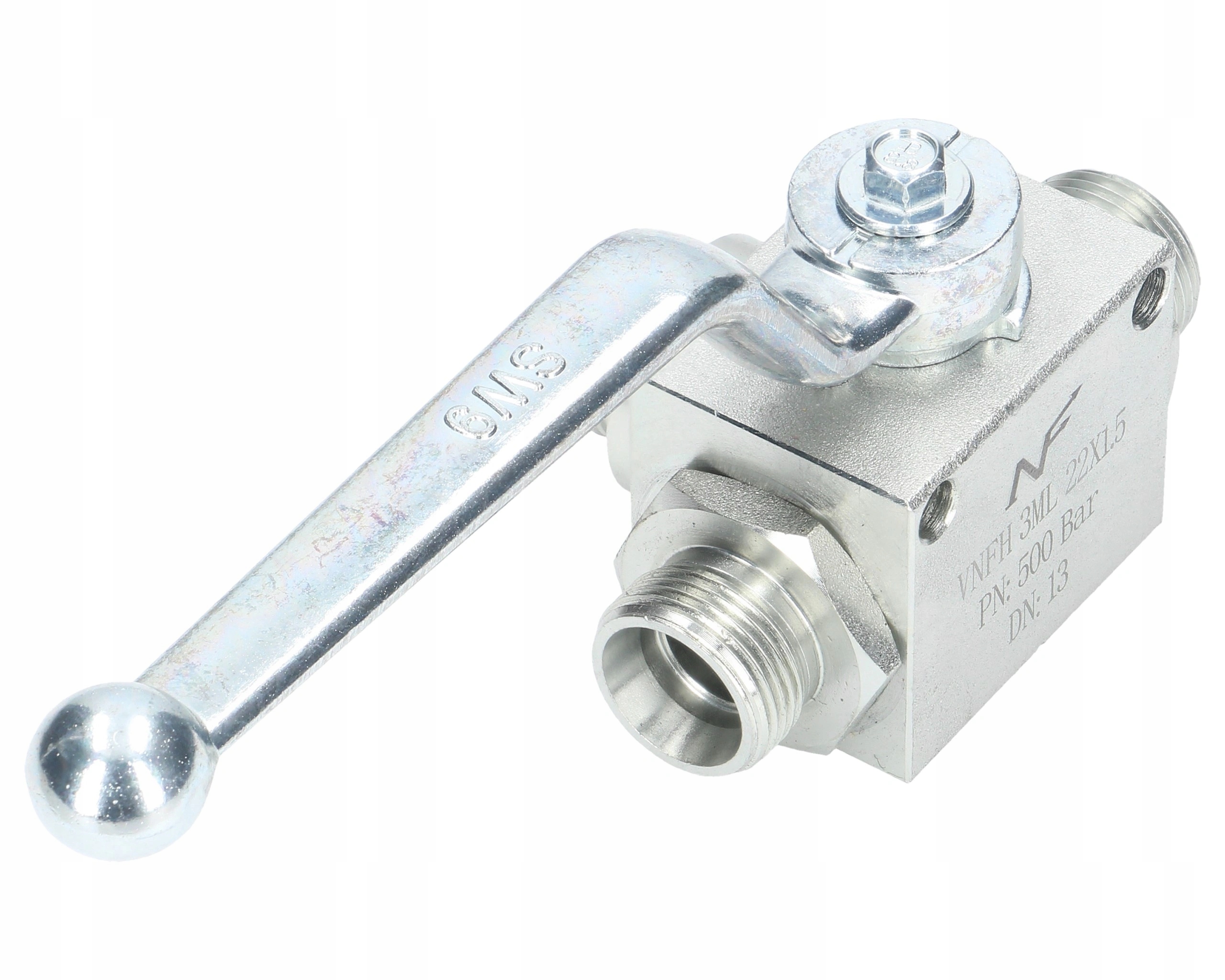 Kulový kohout 3-cestný kulový ventil M22x1.5 s montážními otvory