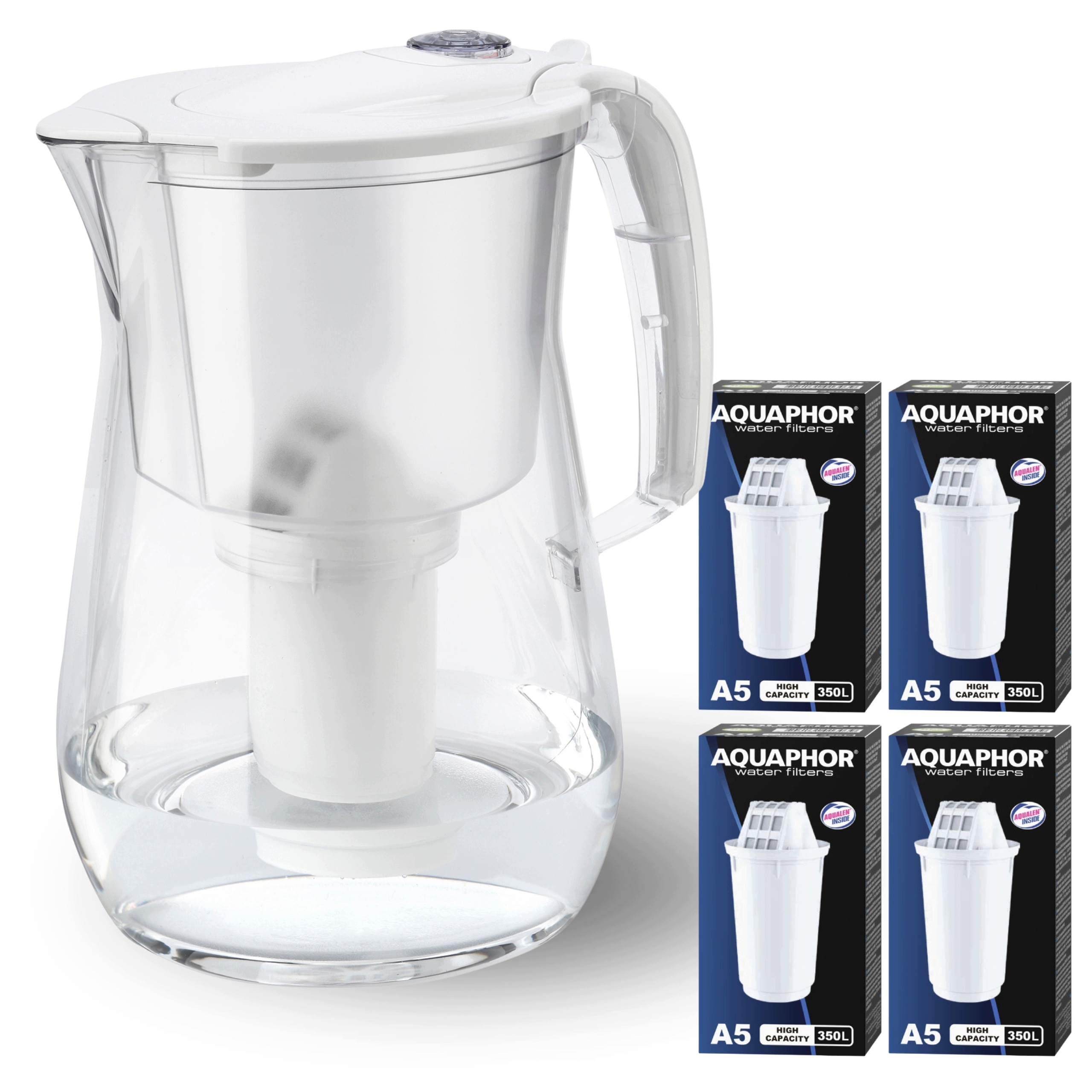 Dzbanek filtrujący Wodę Aquaphor Provence Biały 4,2L Duży, 4 Filtry A5