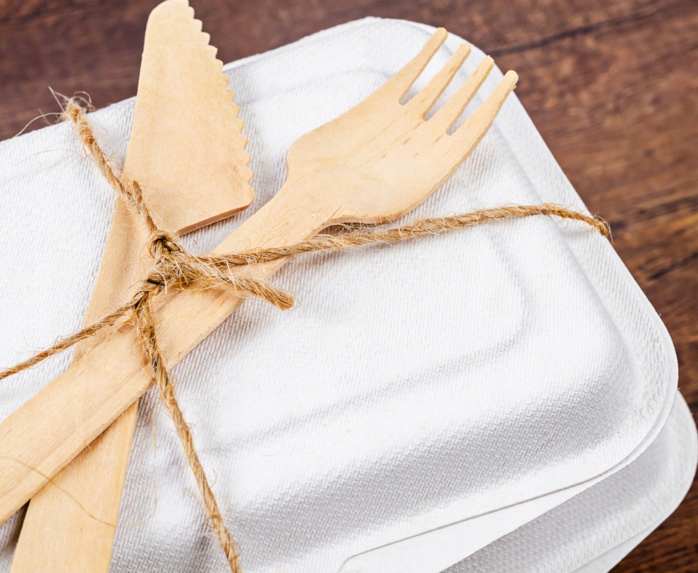 Pojemnik z trzciny cukrowej z pokrywką 1-dzielny 2 Materiał trzcina cukrowa