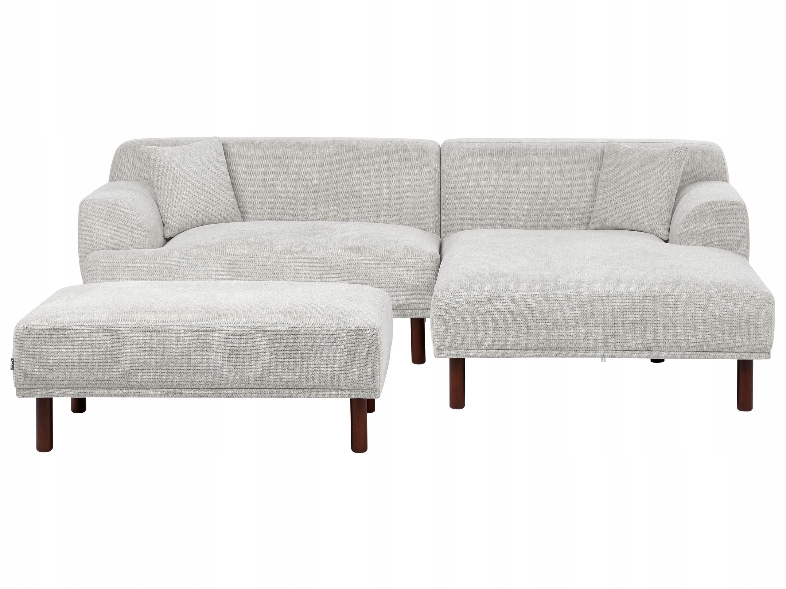 Sofa narożna z otomaną lewostronna szara