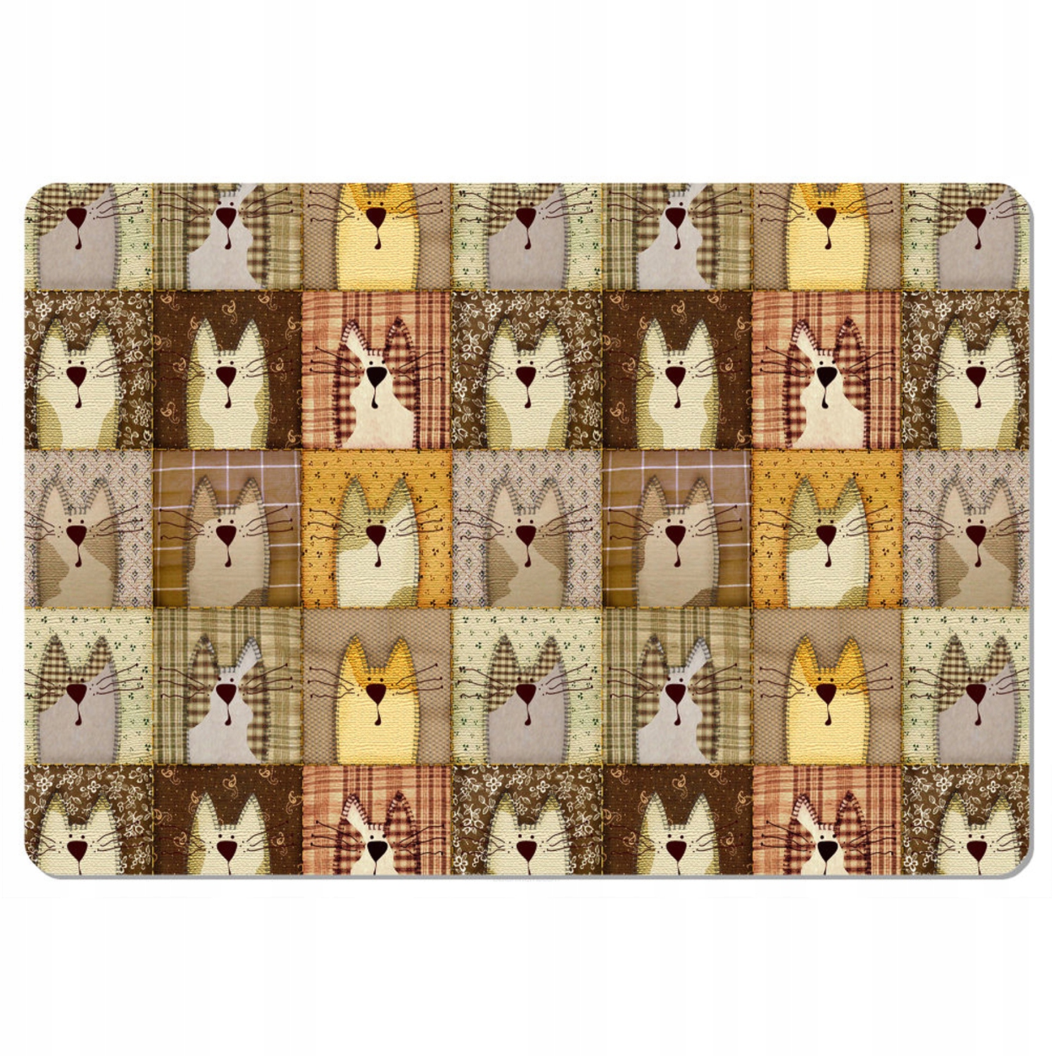 Podkładka filcowa na biurko pod mysz i klawiaturę 70x50cm Pexeso Beige koty