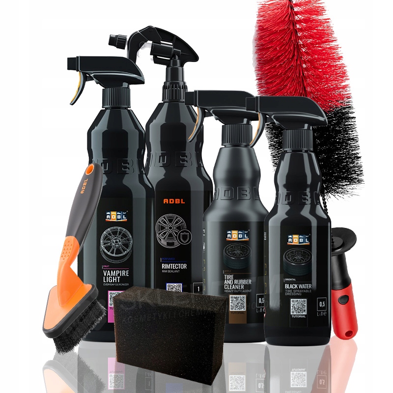 ADBL zestaw mycie ochrona felg opon gumy efekt MAT