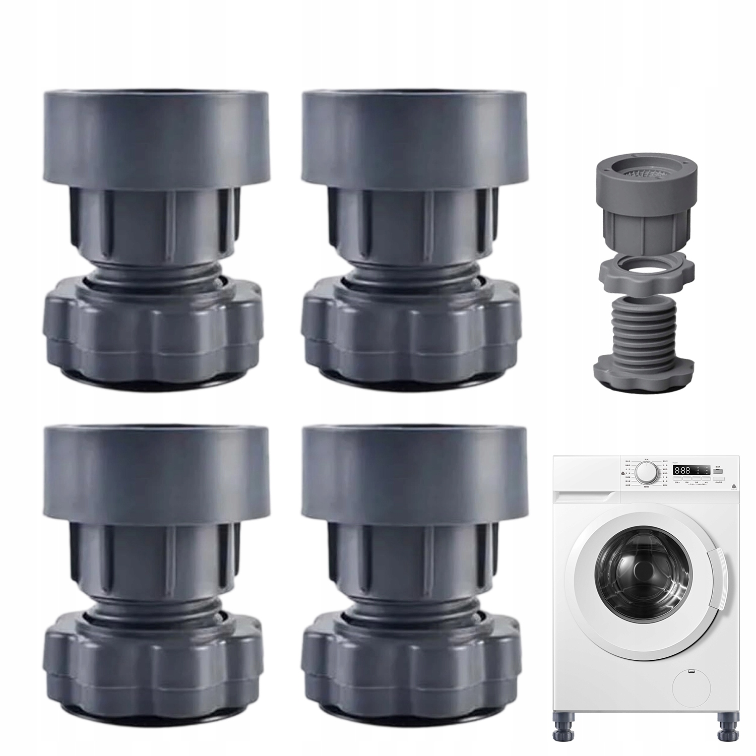 STOPKI GUMOWE REGULOWANE STABILIZUJĄCE DO PRALKI SUSZARKI LODÓWKI