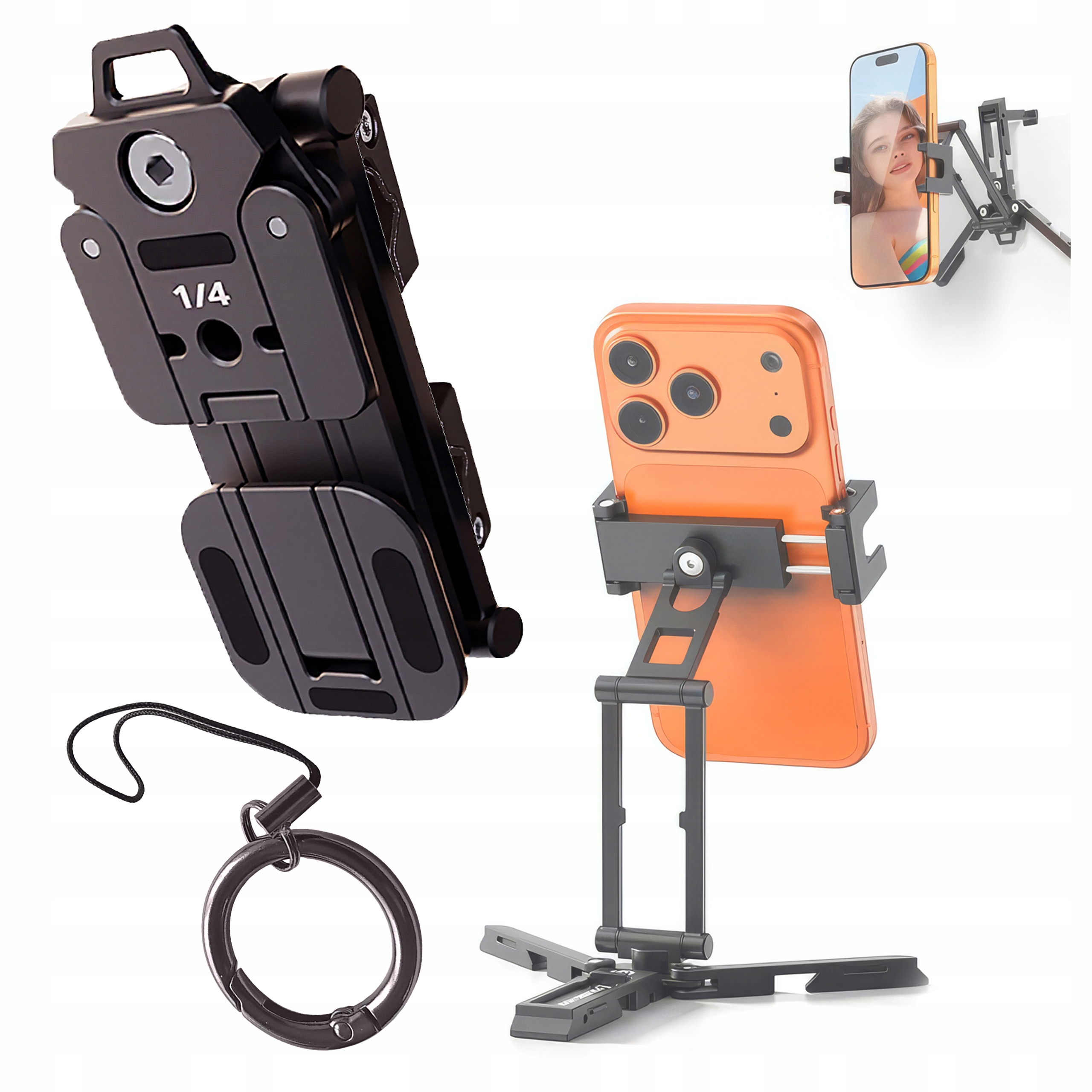 Ulanzi SK29 składany uchwyt na smartfon do statywu 1/4 z zimną stopką