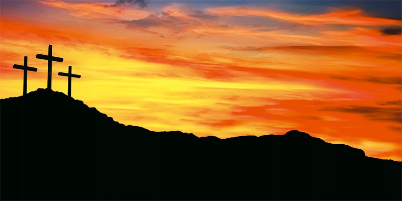 Pozadí do hrobu Páně Banner Golgota Vzkříšení Velikonoce 150 x 300 cm
