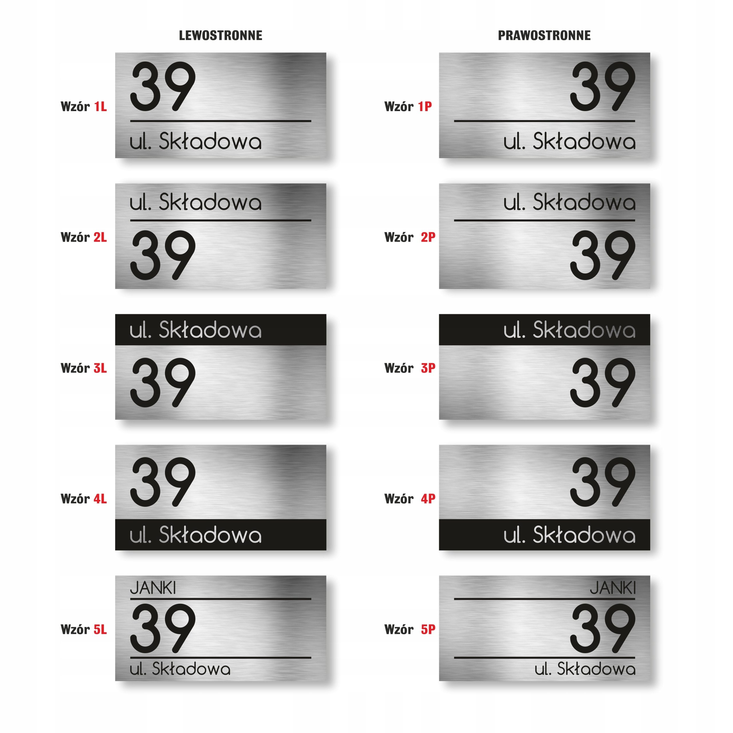 Tabliczka ADRESOWA ALUMINIOWA DUŻA Numer domu Marka inna