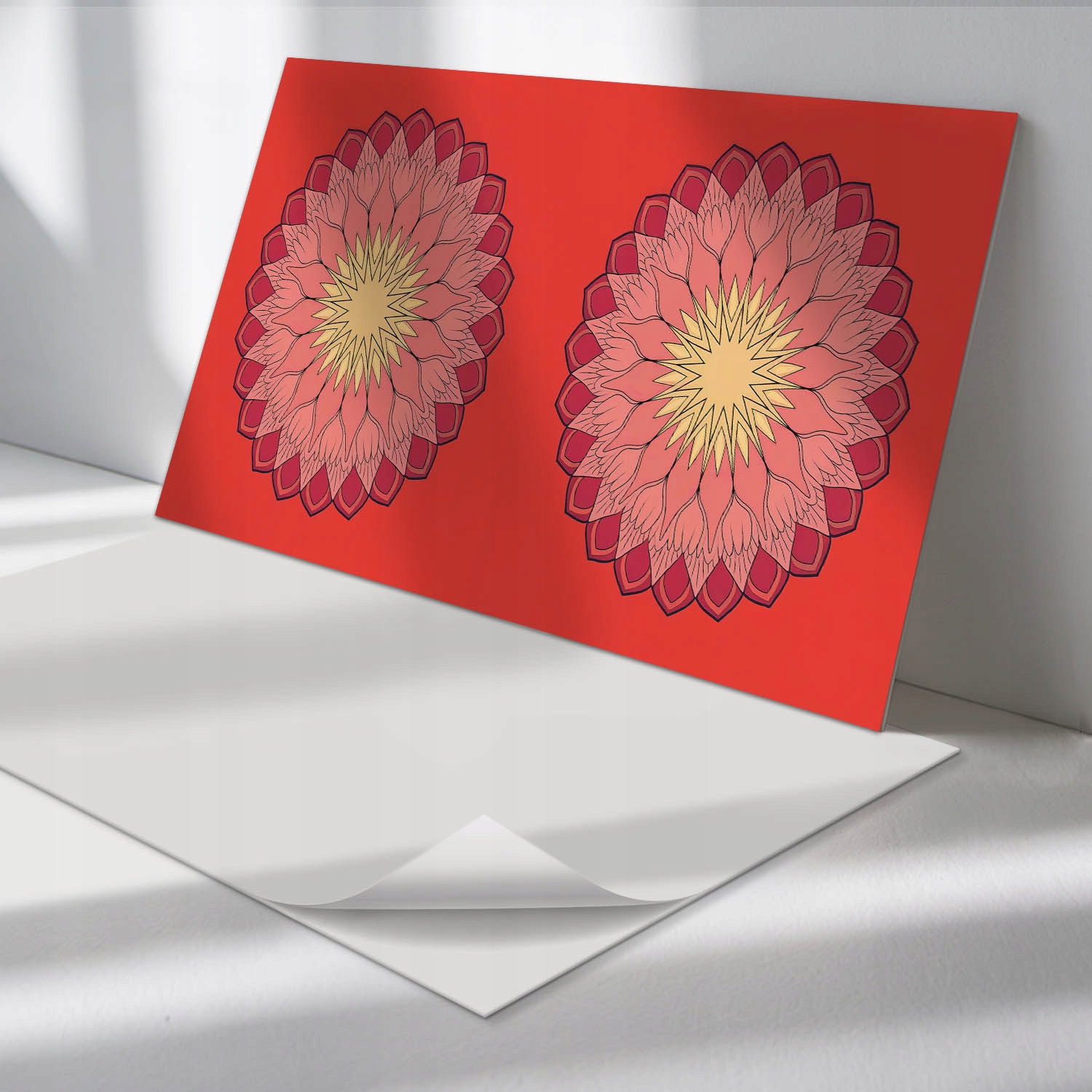 Sada nástenných vinylových panelov Kvetinová mandala vzor 6 ks 60x30 cm
