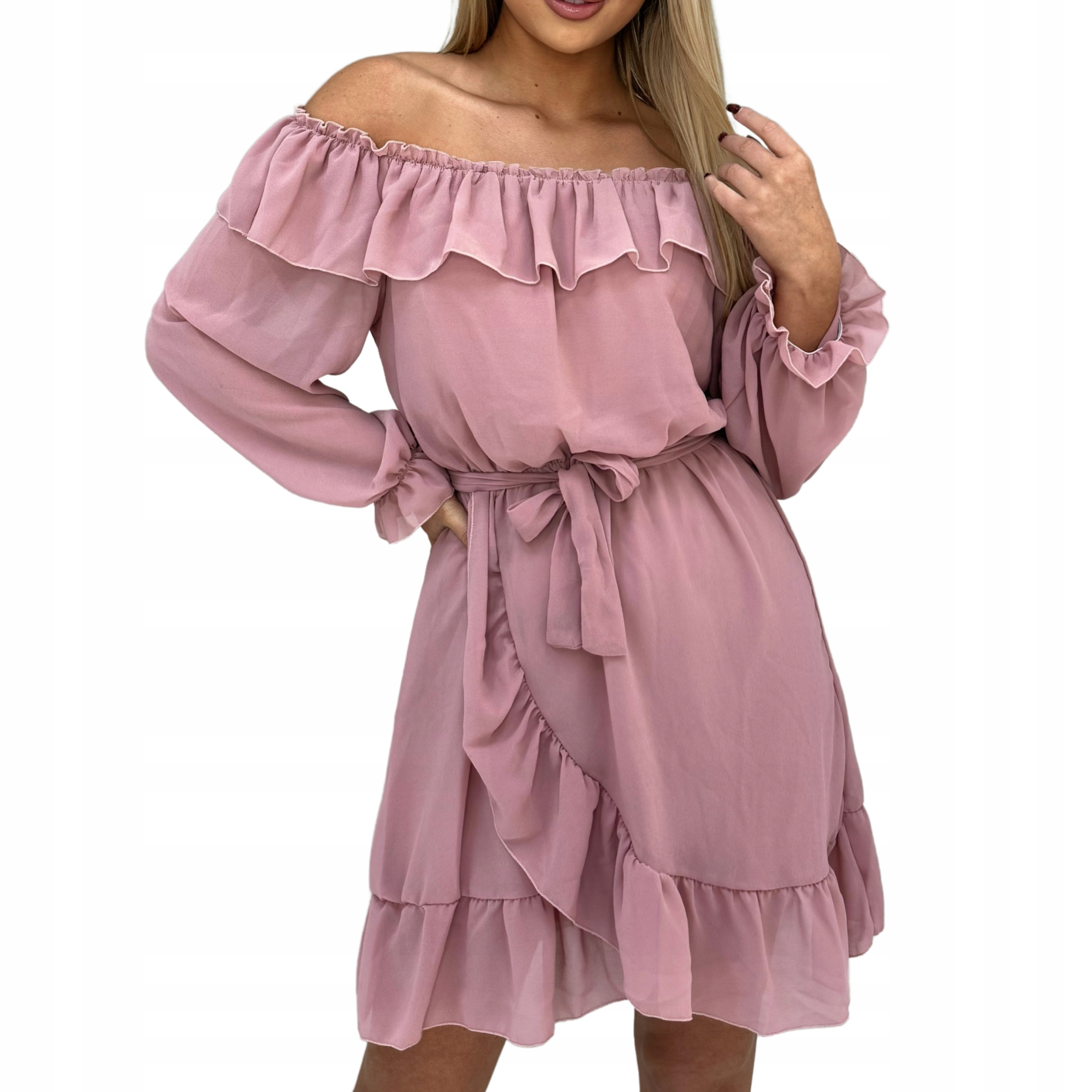 Dámské letní Šaty , ženský španělský styl s volánky, růžové, univerzální