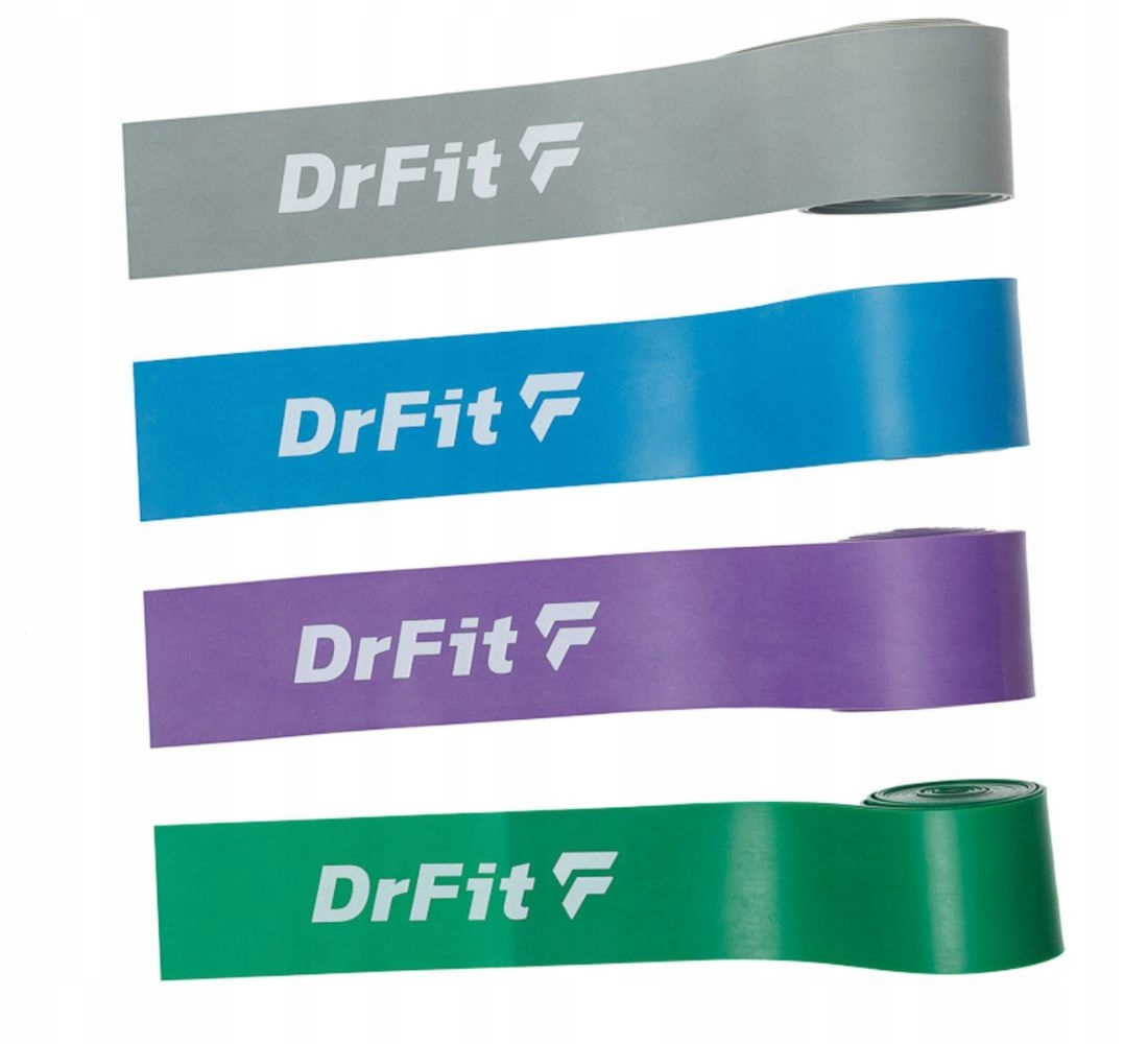 Guma Taśma Kompresyjna Rehabilitacyjna Długa Wytrzymała Zielona DrFit Marka DrFit