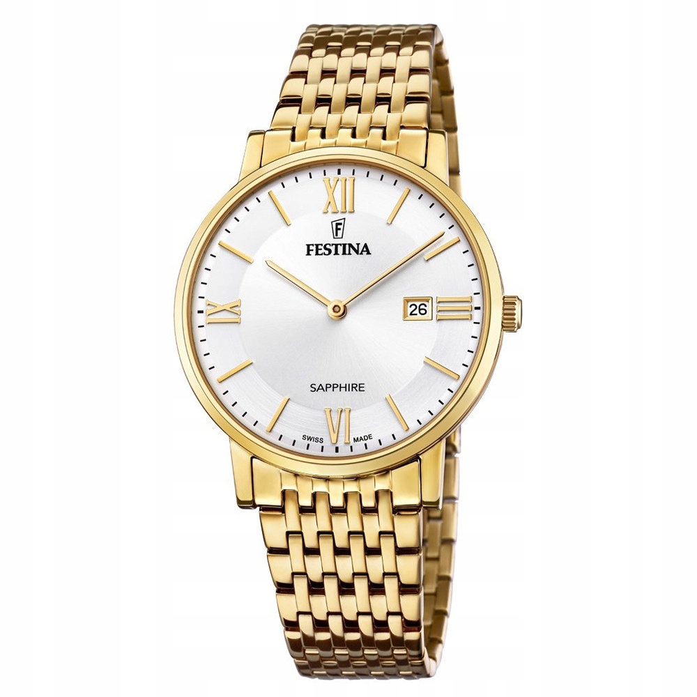 Pánské Hodinky Festina F20020-1 zlatý náramek