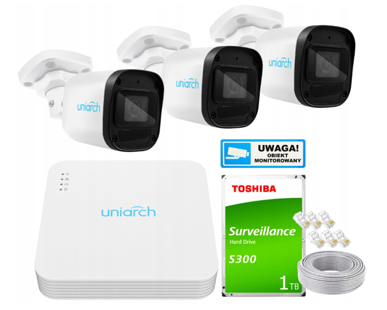 Zestaw Monitoringu IP 2Mpx 3 Kamery IPC-B122-APF28