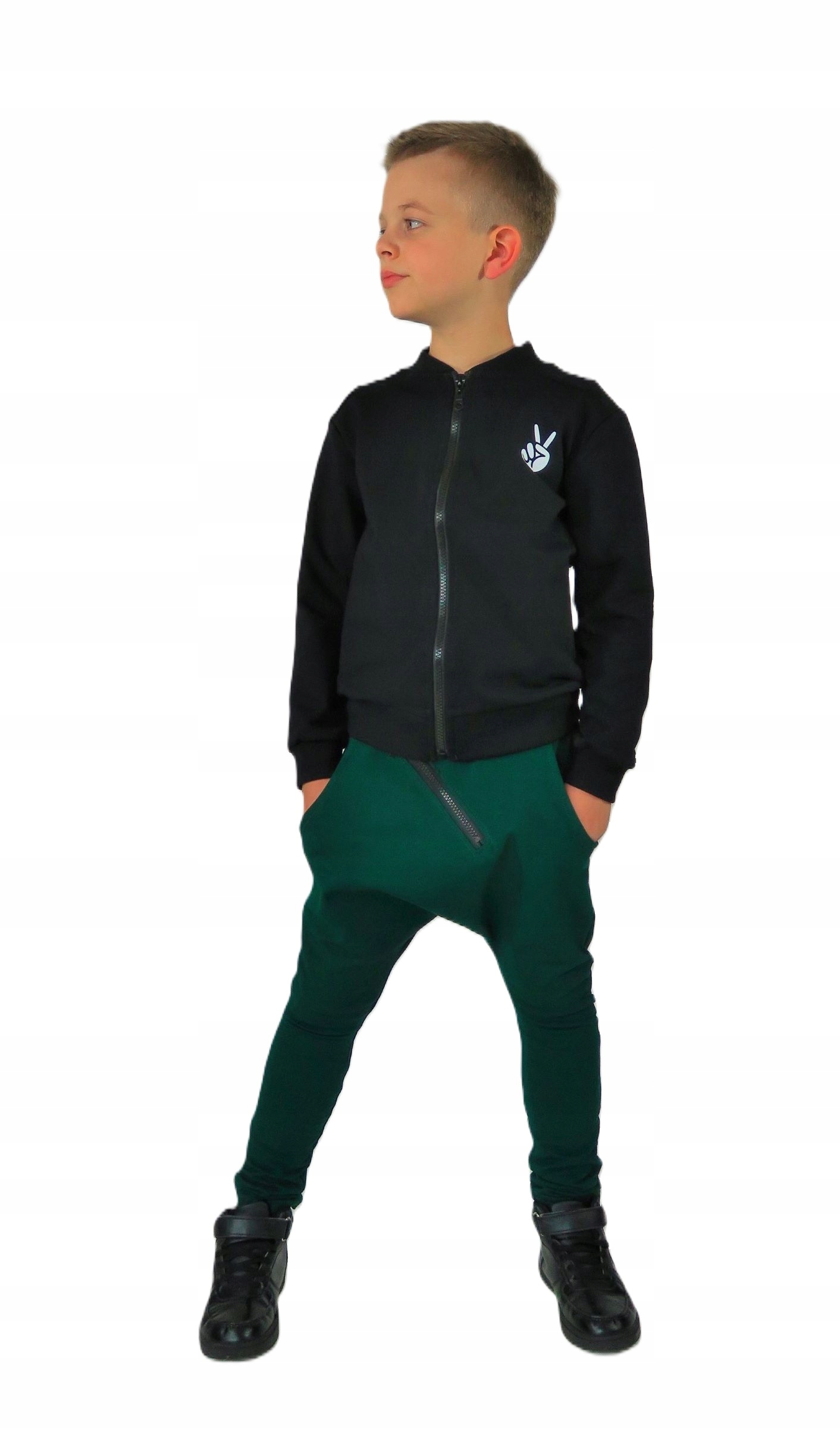 Spodnie baggy zieleń butelkowa 128 Caramba Mamma