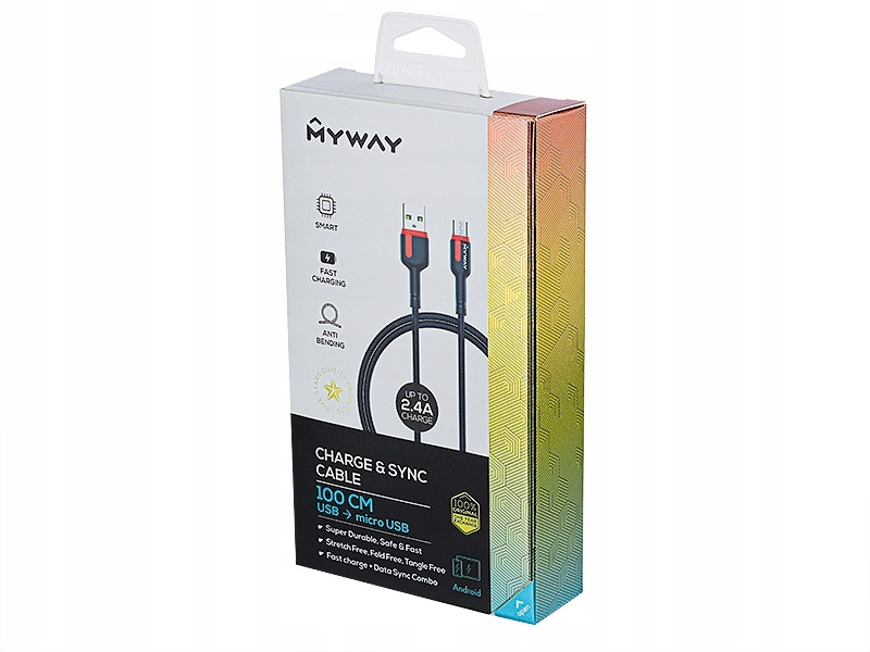 Kabel ładowania MyWay 63041 1 m USB A - microUSB Kod producenta 63041