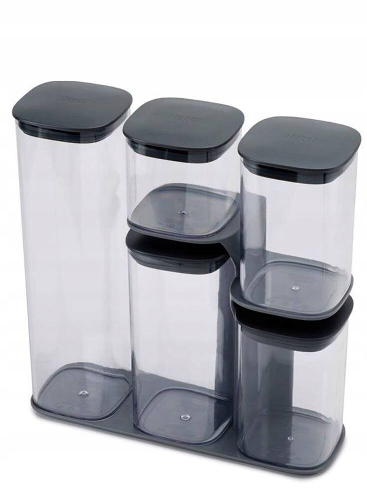 5 úložných boxů Podium Joseph Joseph šedá