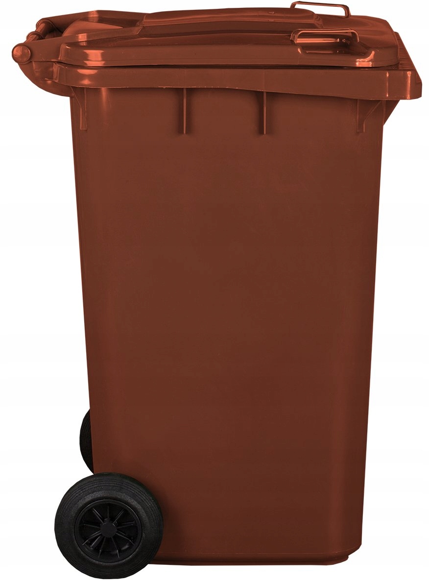 Levně Nádoba na odpadky Kontejner plastová 240 l Hnědá Pevná na kolečkách Velká