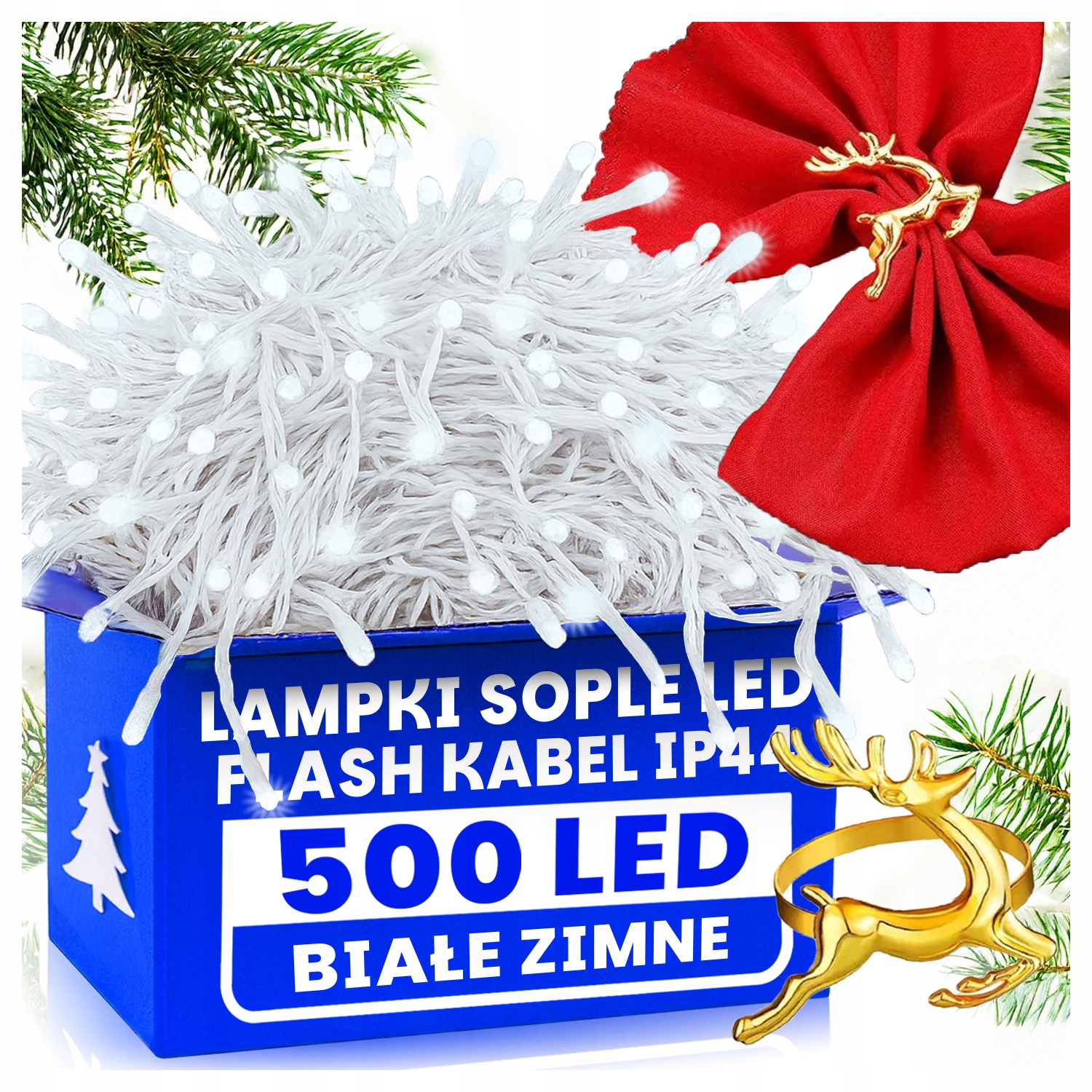 Venkovní Rampouchy 500 Led Studená Bílá Efekt Flash Světýlka IP44 Dárek