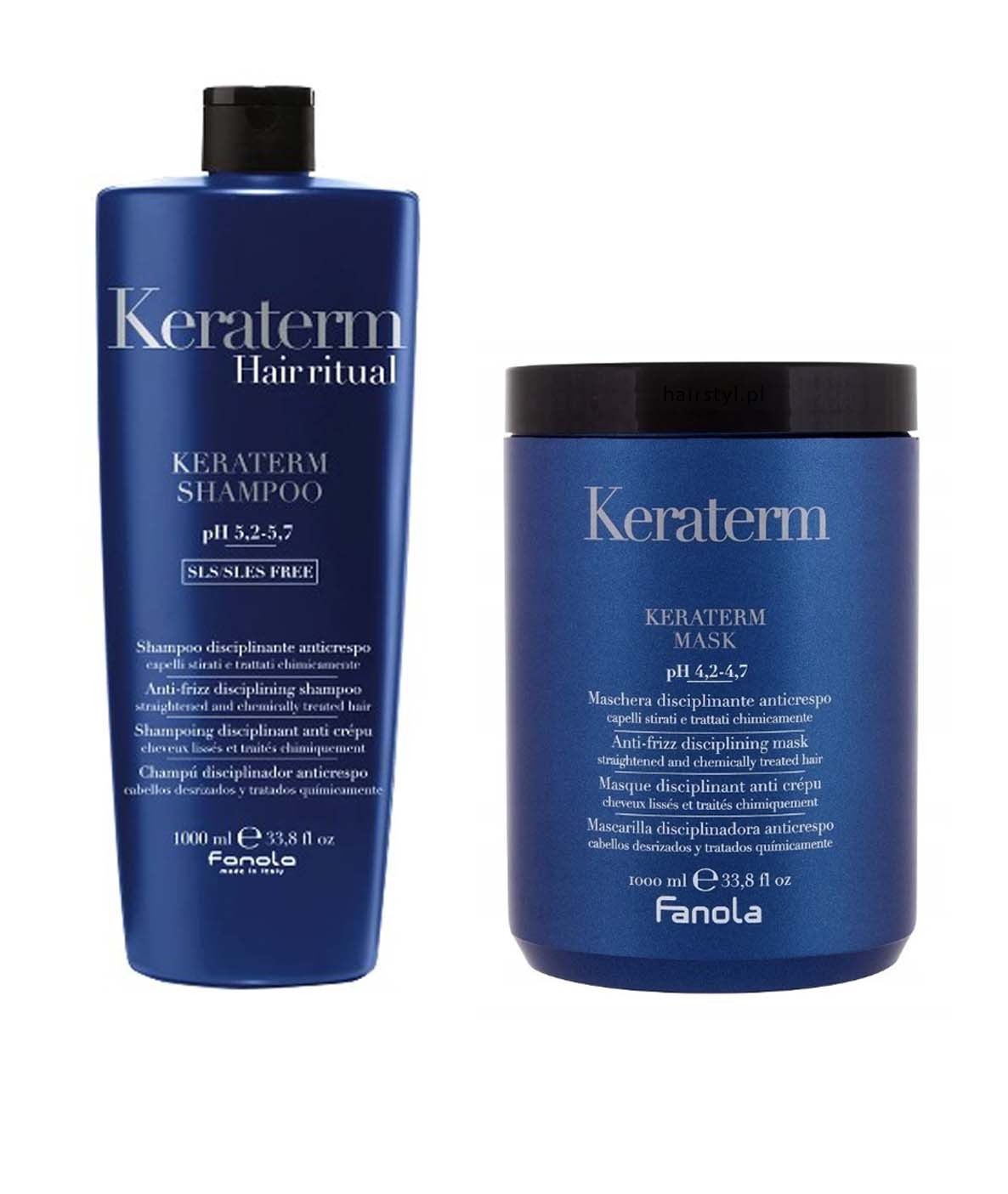 Fanola Zestaw Keraterm Szampon 1L Maska z Keratyną 1L