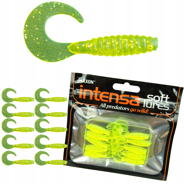 

10szt twister Jaxon guma 3,8cm Intensa okoń INT38F