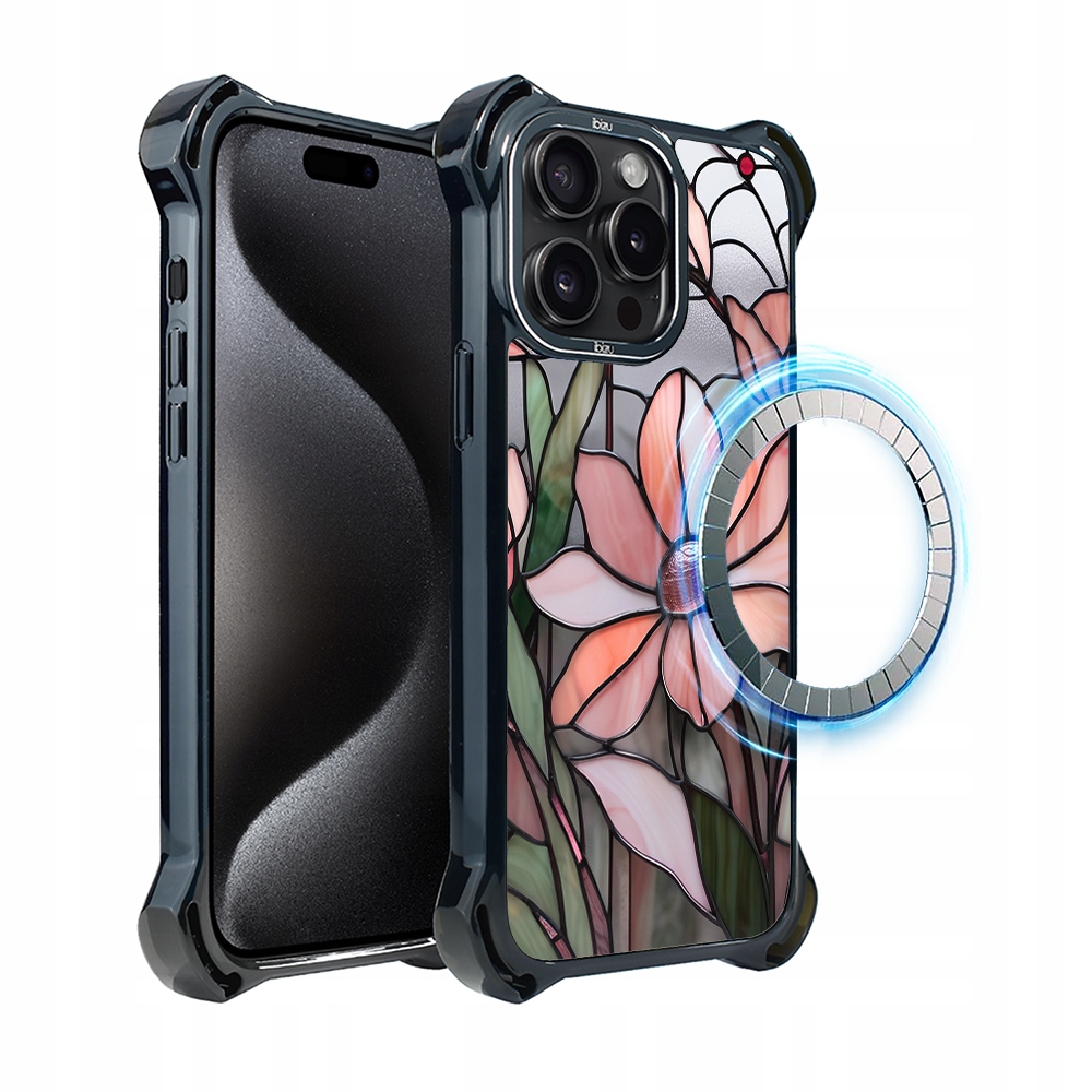 Etui do iPhone 15 Pro Max Ibizu DropGuard Ultra z MagSafe, Różowa magnolia