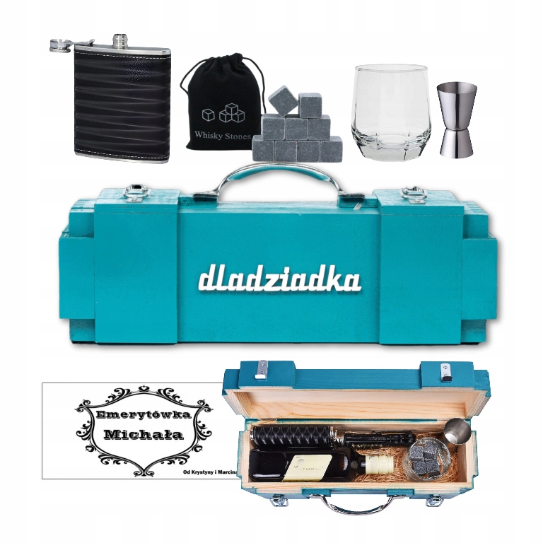 Dárková Sada pro Dědečka k 18-99. narozeninám Krabička na alkohol