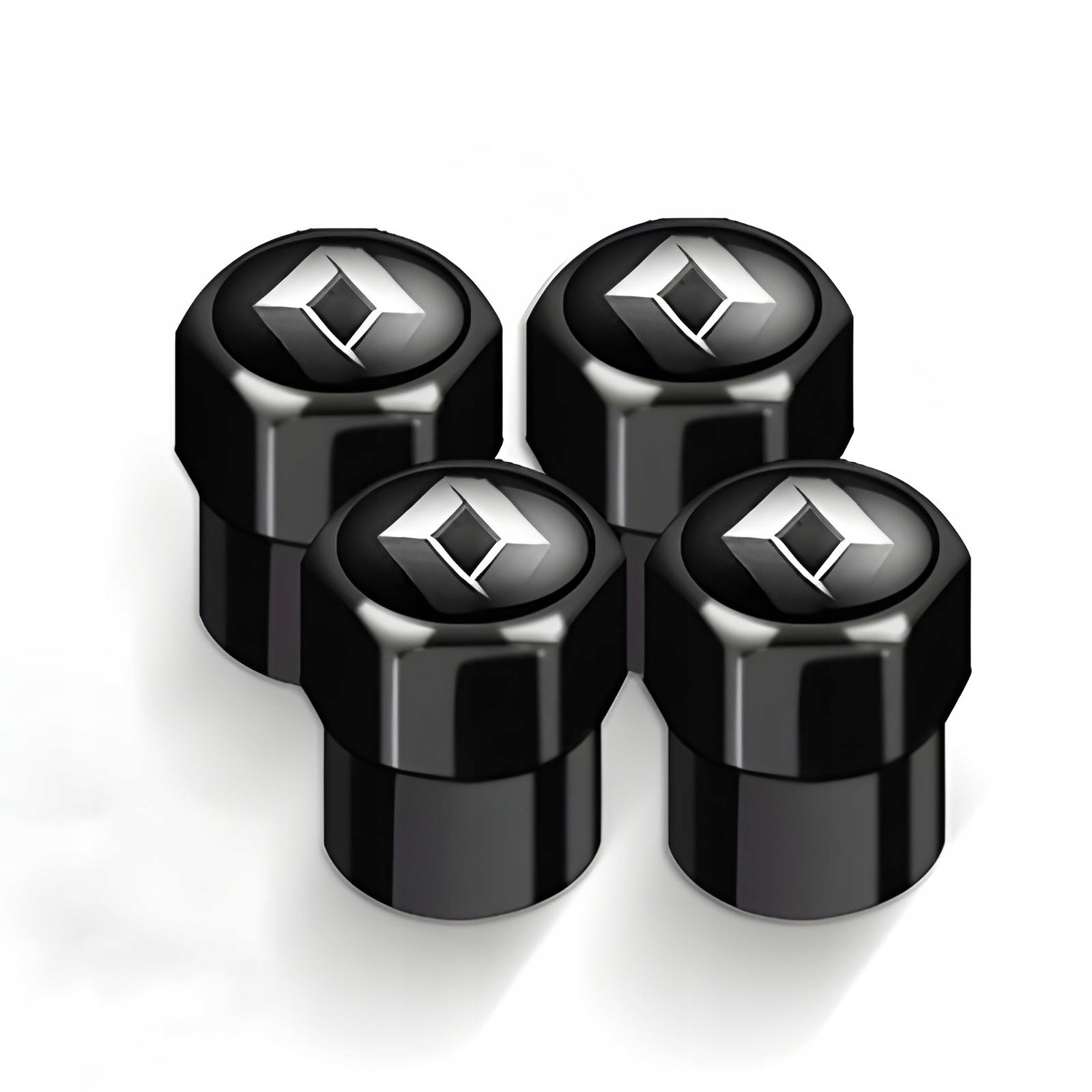 SOLIDNE NAKRĘTKI NA WENTYLE METALOWE KAPTURKI RENAULT 4 SZTUKI CZARNE EAN (GTIN) 5903802298642