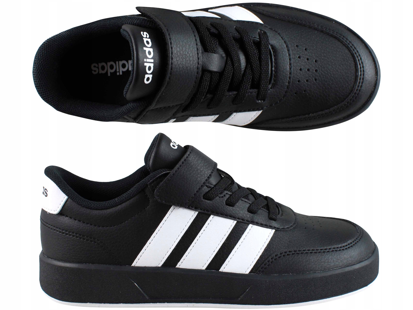 Adidas Breaknet 3.0 El JS3687 Buty Dziecięce Trampki Na Rzepy Czarne