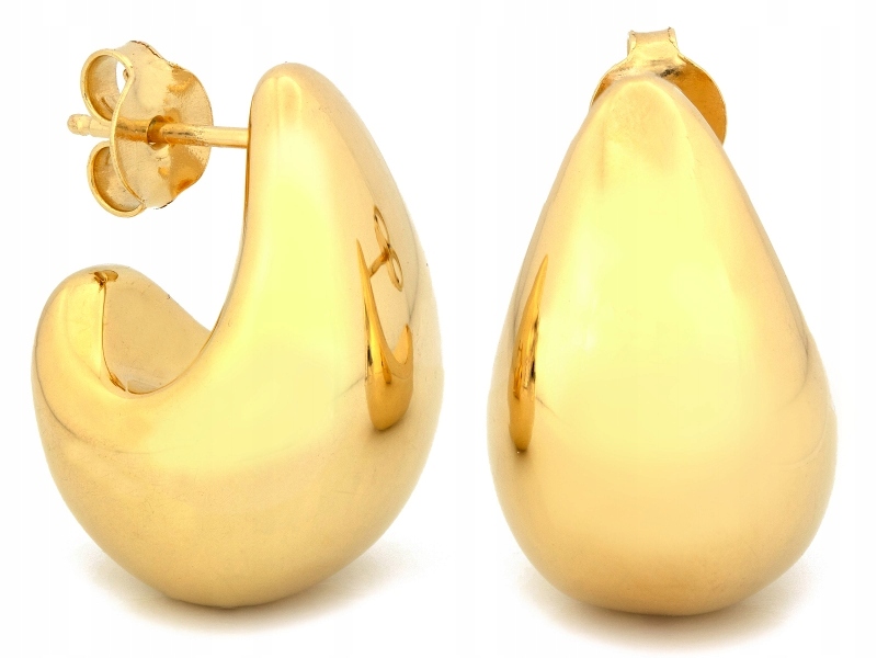 Moderní náušnice z pozlaceného stříbra 925, nafukovací kapky na tyči