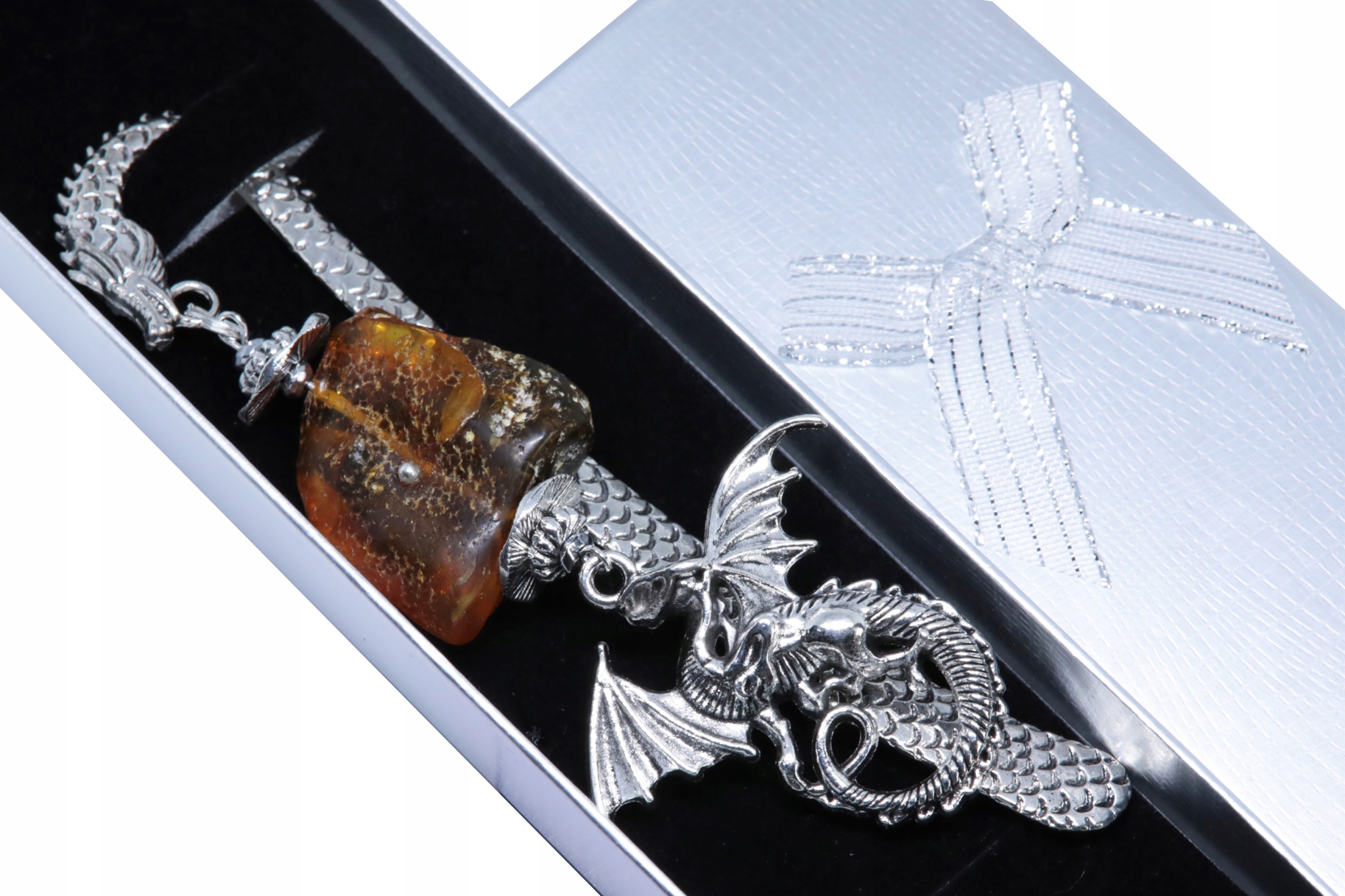 Záložka Do Knihy Drak Jantar unikát polský výrobek krabička