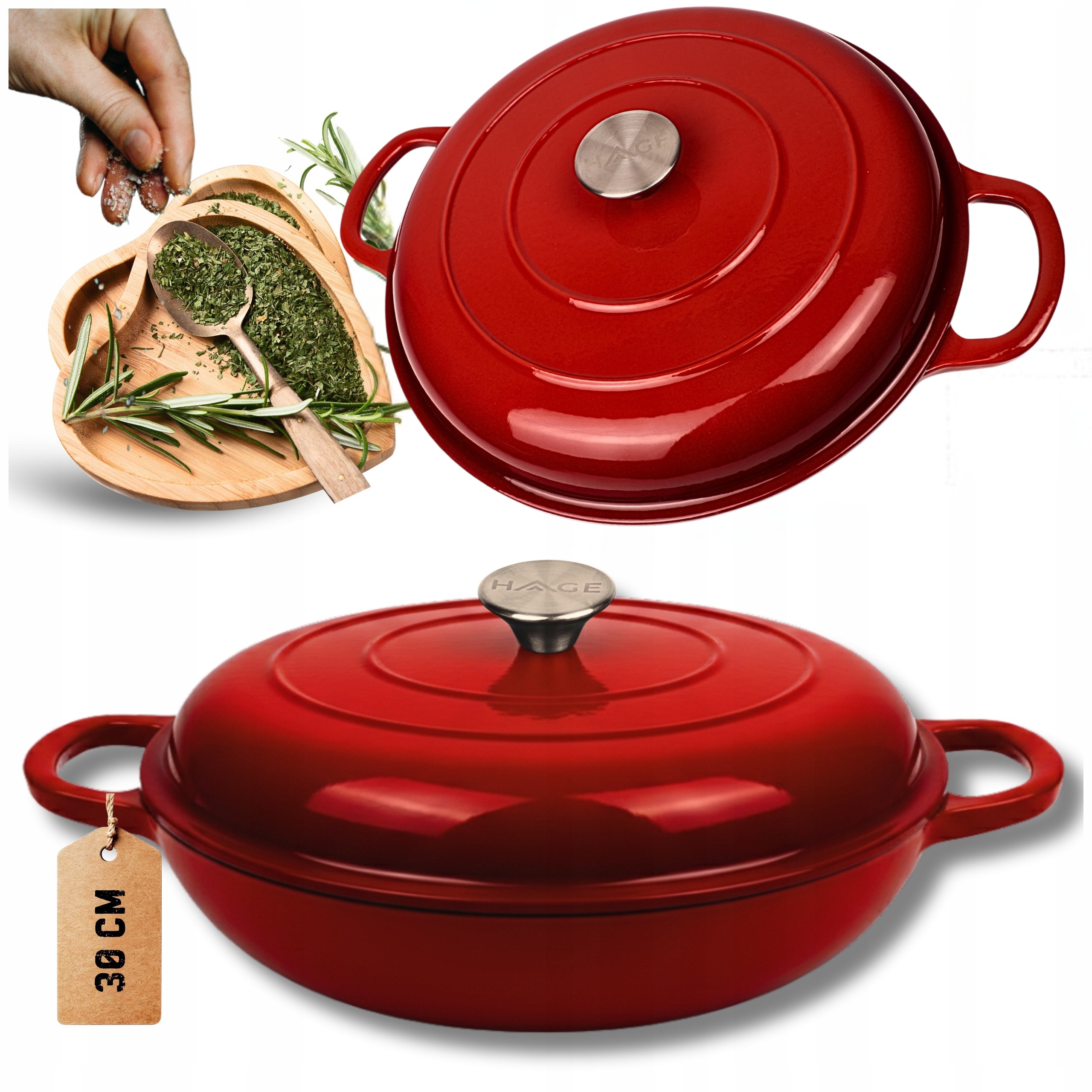 Smaltovaný litinový hrnec, nízkoindukční Hrnec Pekáč , pekáč