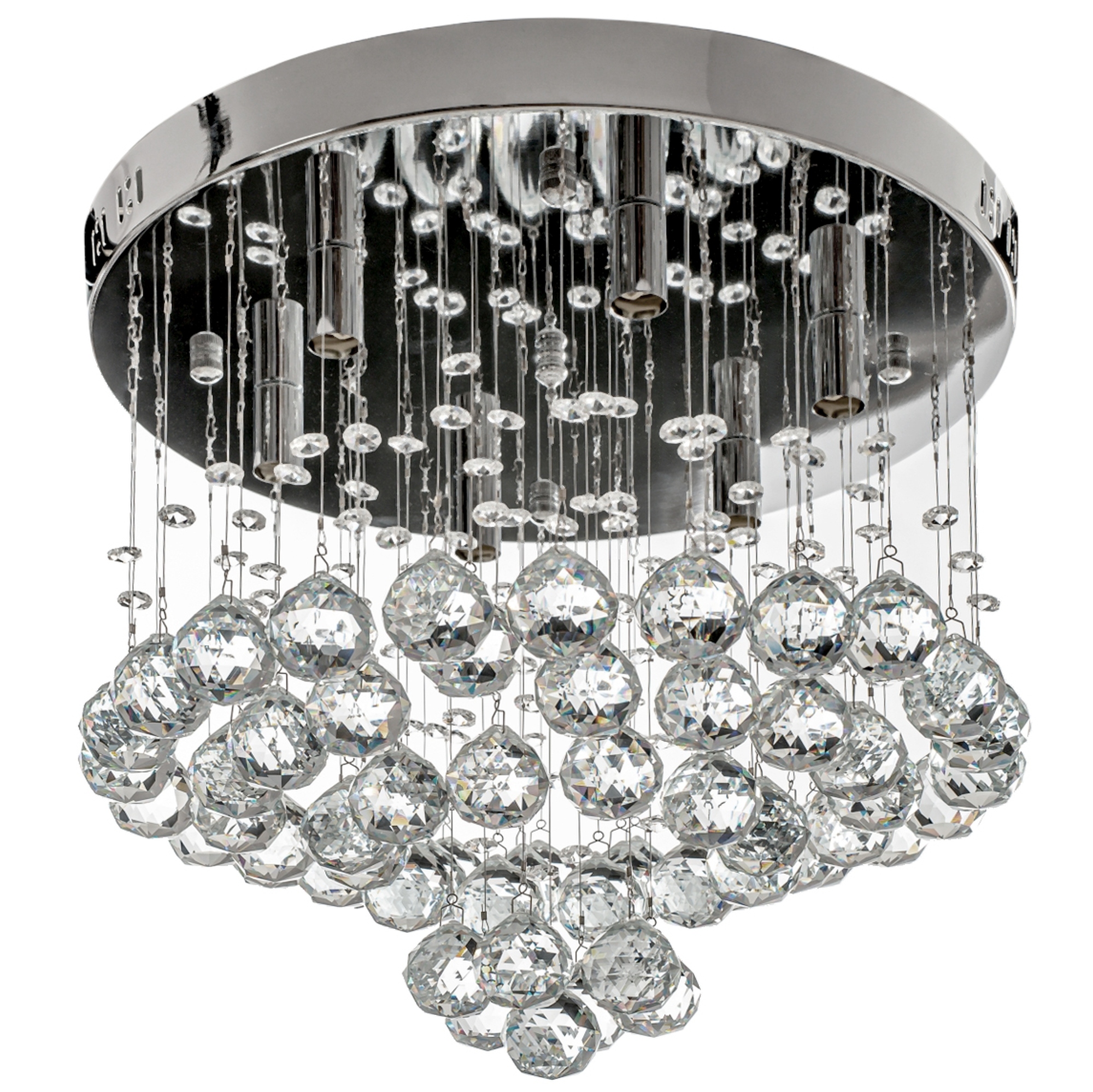

Lampa Kryształowa Sufitowa Plafon Chrom Kryształ