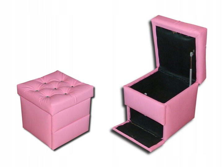 Puf pufa ławeczka tapicerowana dwa schowki 40/40