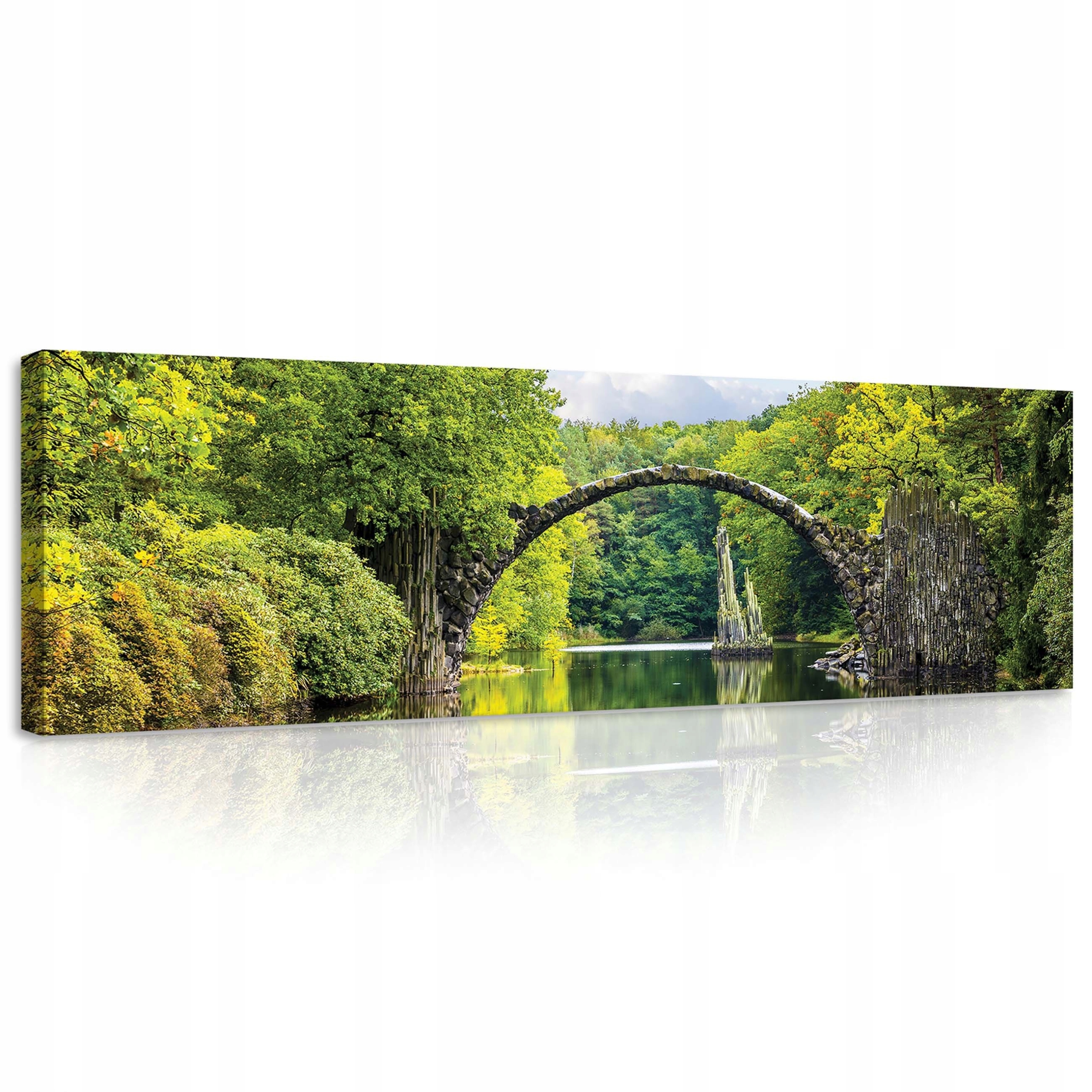 Obraz 145x45 Rakotzbücke Ďábelský most Kromlau Německo odraz ve vodě