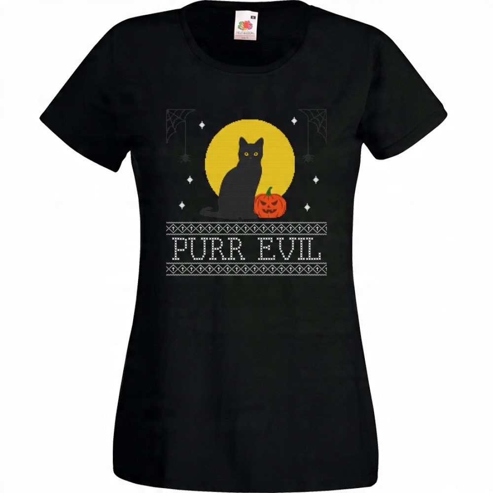 

Koszulka halloween kot purr evil S czarna