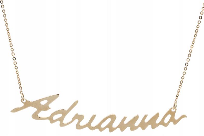 Zlatý řetízkový náhrdelník 585 s jménem Adriana, dámský, módní vzor 14k