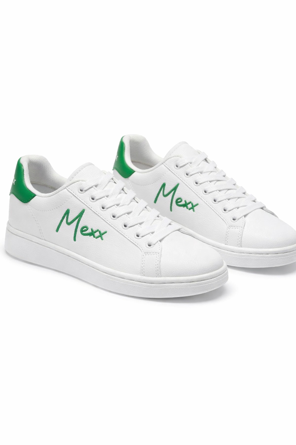 Mexx Glib Bílé Sportovní Boty Se Zeleným Logem A Zavazováním 39 I3C