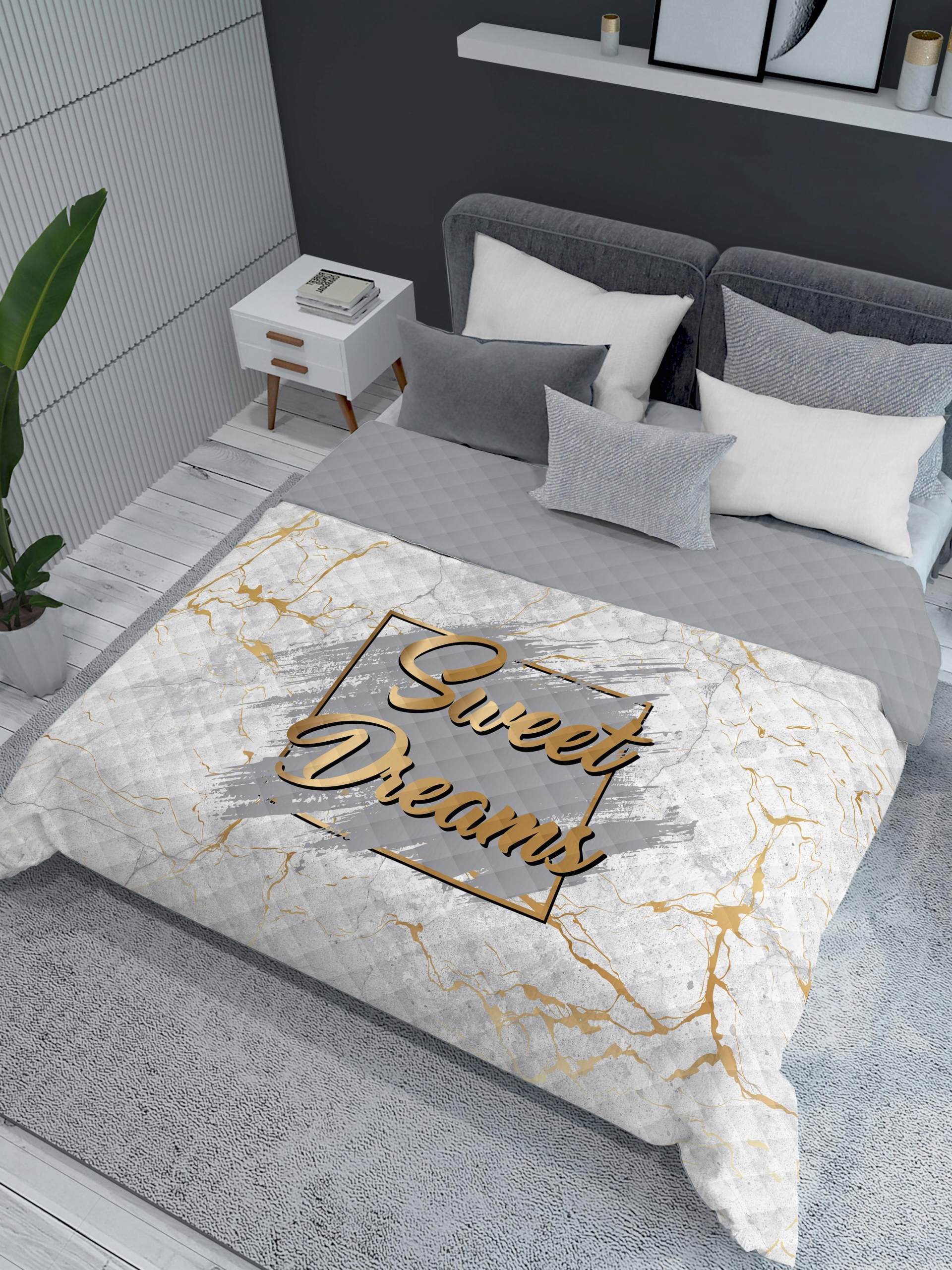 Detexpol Přehoz na postel Sweet Dreams mramor white, 220/240 cm (DL-566242)
