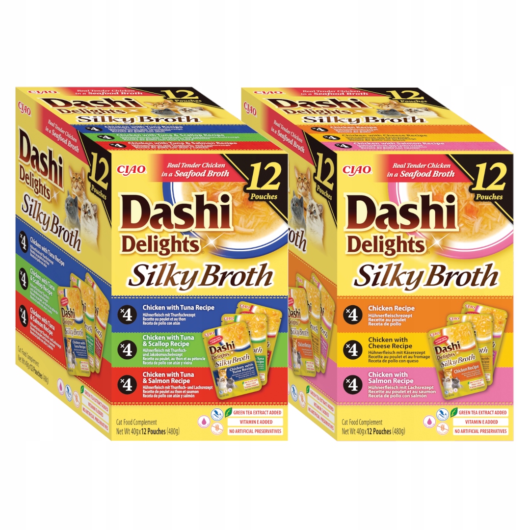 Levně Inaba Cat Dashi Delights Silky Broth 24x40g Krmivo Pro Kočky Mix Chutí